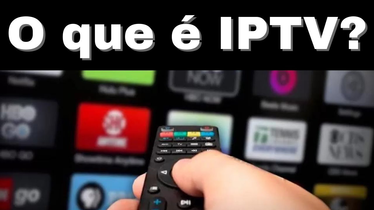 Televisão exibindo um catálogo de canais e conteúdo via IPTV